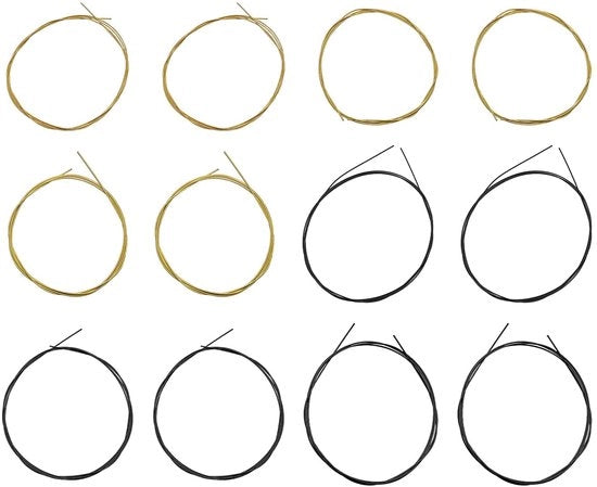 Set di corde per chitarra classica - 80/20 bronzo - avvolgimento - 2 set - corde 028/032/040/030/036/042 - nastro nero nylon - facile da installare