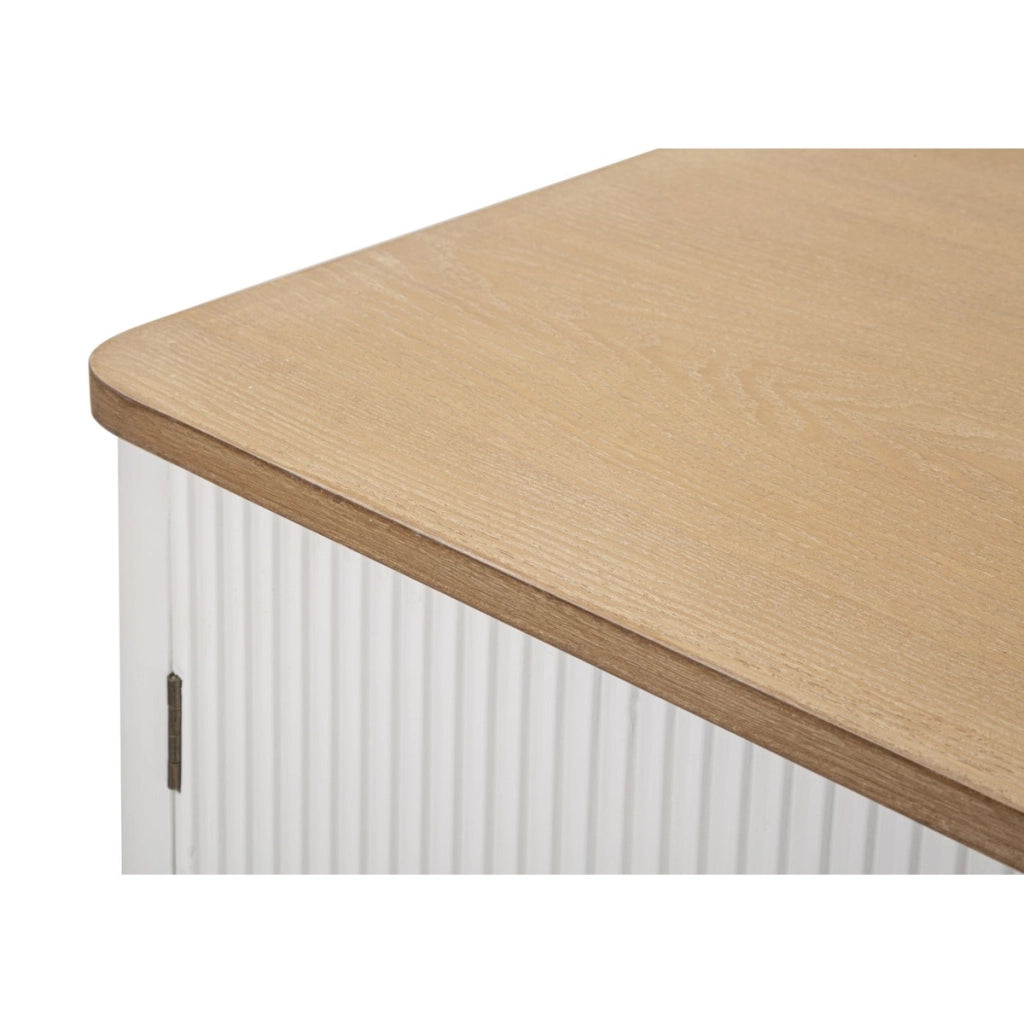 Credenza VKH24, Bianco, Legno, 117x37x90 cm