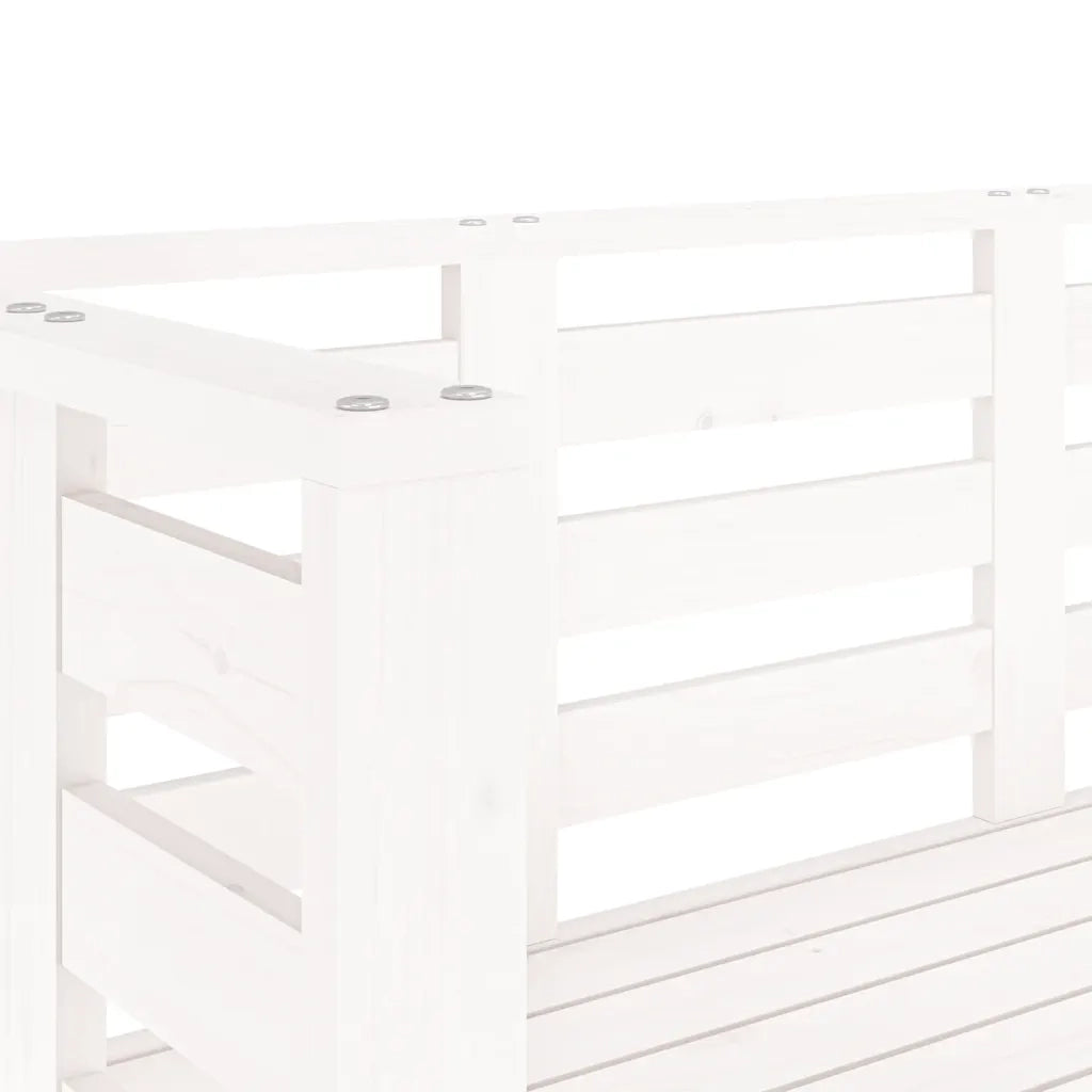 Panchina da Giardino | Panca da Giardino Bianca 111,5x53x71 cm Legno Massello di Pino