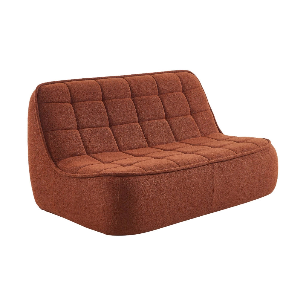 Poltrona in bouclé testurizzato, 2 posti, terracotta