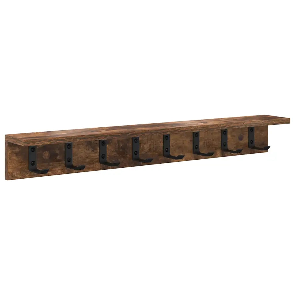 Appendiabiti a muro Rovere fumé 80 x 10,5 x 10,5 cm 874367