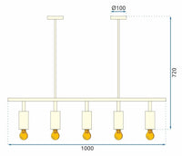 Lampada Pensile Metallo Black Loft APP611-5C