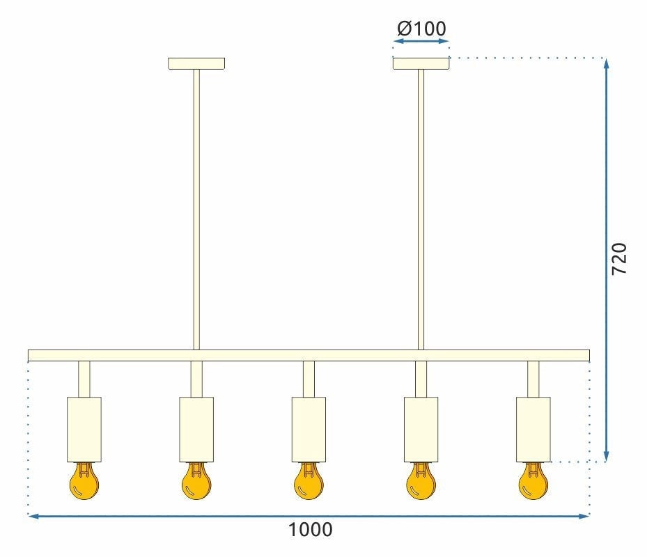 Lampada Pensile Metallo Black Loft APP611-5C