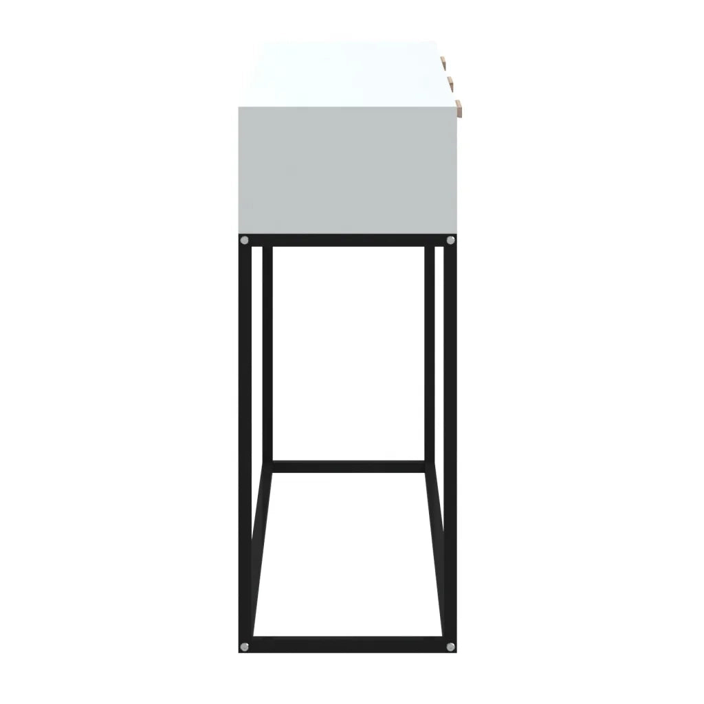 Tavolino Consolle | Tavolo d'Ingresso Bianco 105x30x75 cm Legno Multistrato e Ferro