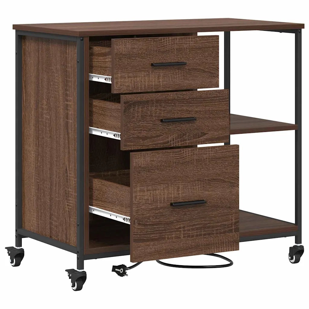Cabina con Stazione di Ricarica Rovere Marrone 76 x 41 x 72 cm 859839