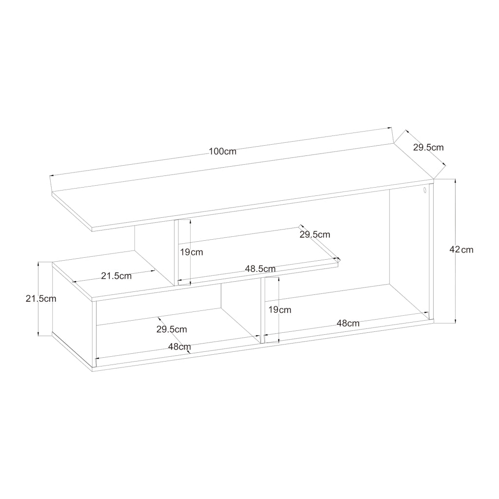 Mobile Porta TV Anän Scaffale Espositore 100 x 30 x 42 cm - Effetto Rovere [en.casa]