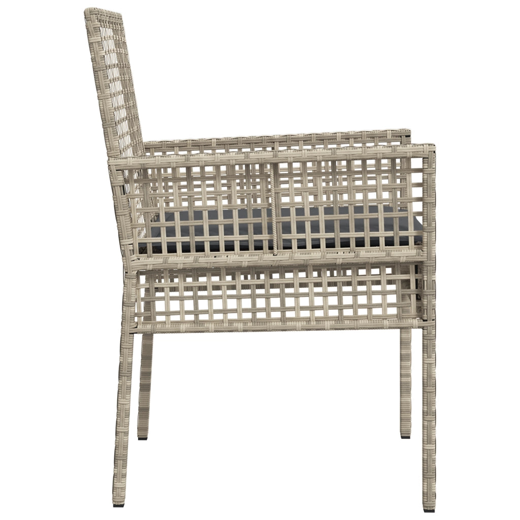Sdraio da giardino  2 pcs con cuscini Grigio chiaro Polyrattan