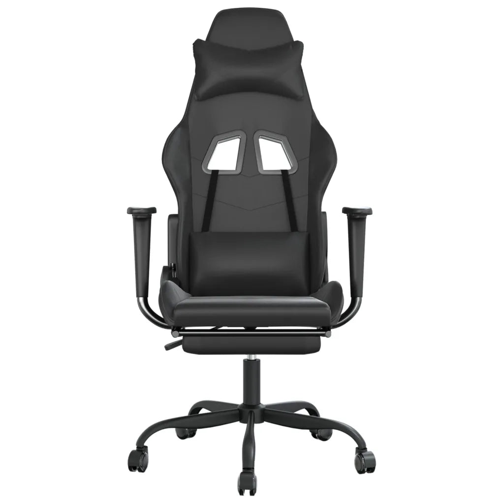 Sedia da Gaming con Poggiapiedi Nero in Similpelle cod mxl 57643
