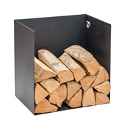 Portalegna 50x35x49,5 cm Crea Chiuso in Acciaio Nero