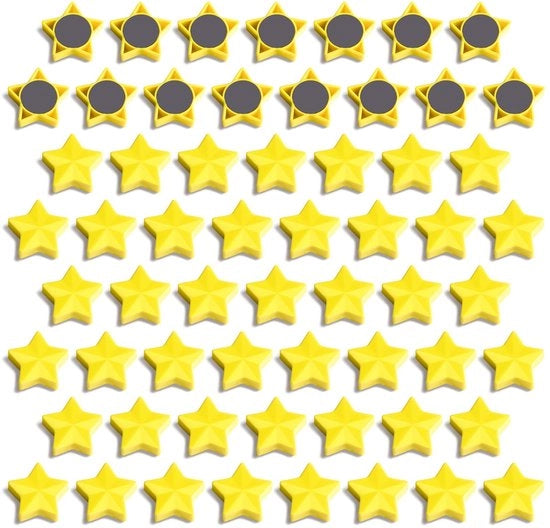 Magnetici per lavagne, Magnetici Mini Stelle Gialle - 60 Pezzi Decorativi Magnetici per Frigoriferi | Decorativi Magnetici Forti | Piccoli Magnetici per Lavagne Bianche per Scuole, Lavagne da Punti, Pareti Magnetiche, Uffici