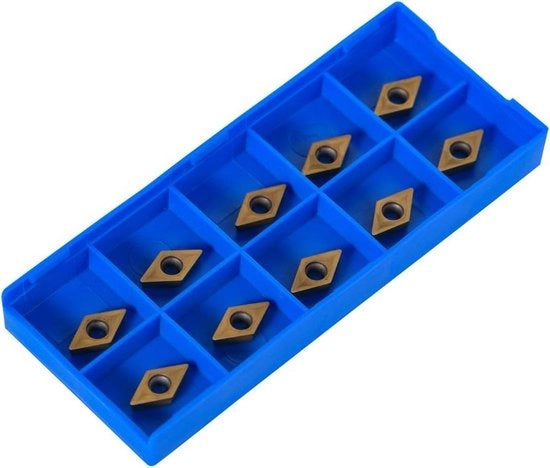 Inserti Rotanti CNC a Rombico a Carburo DCMT070204-HM YBC251 - Scatola da 10 Pezzi - Attrezzatura a Filo per Acciaio - Torni e Macchine per Fresatura.
