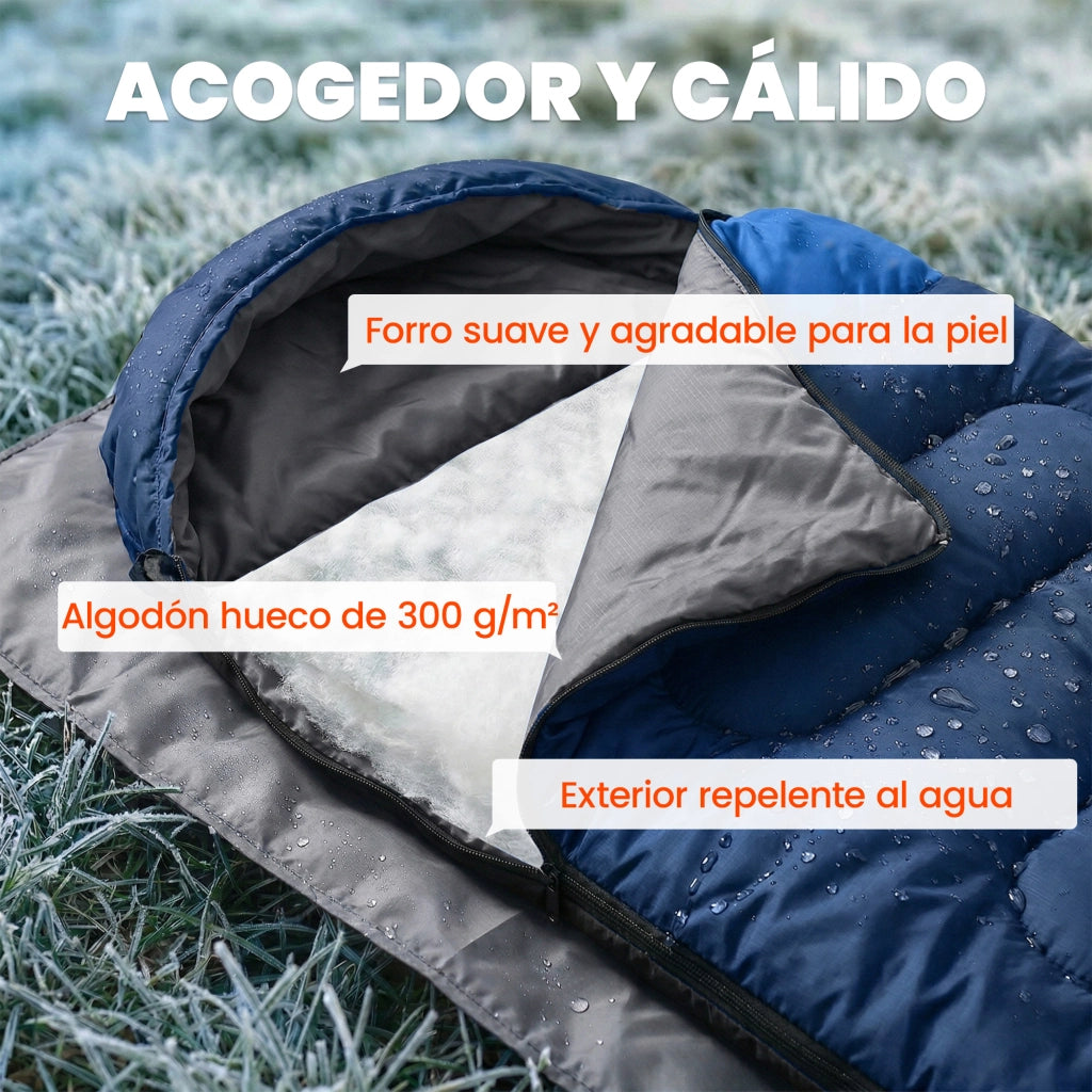 Sacco a Pelo Leggero e Compatto 3 Stagioni Impermeabile Portatile ¨C zephmum ¨C Blu Scuro