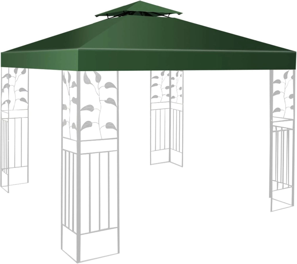 Tetto Gazebo di Ricambio per Gazebo, 3 x 3 m, per Giardino, Balcone, Spiaggia, Impermeabile, Doppio Tetto, Beige