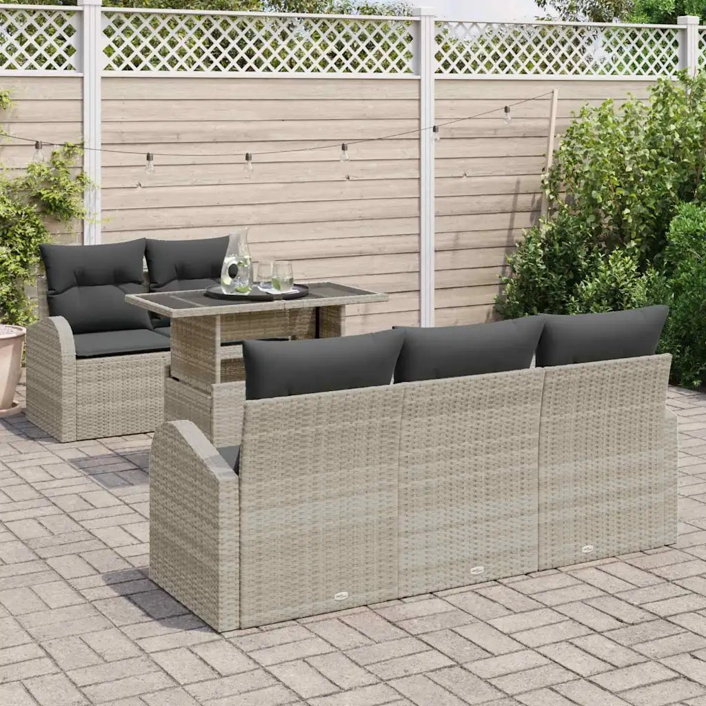 Set Divano da Giardino con cuscino 6 pcs Grigio chiaro 3357295