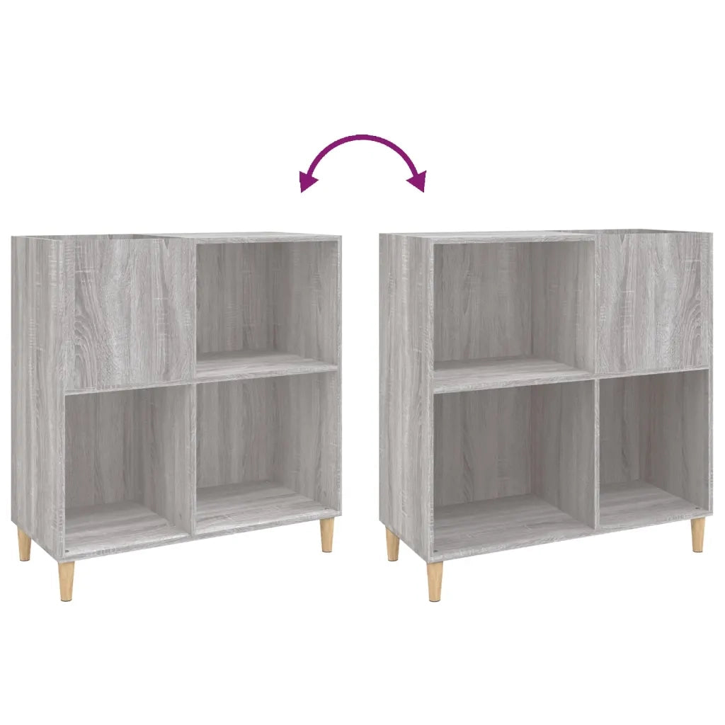 Mobile Porta Dischi Grigio Sonoma 84,5x38x89 Legno Multistrato 831995