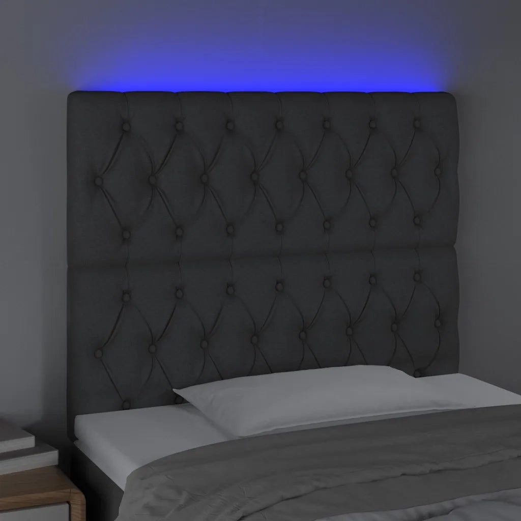 Testiera | Testata a LED GrigioScuro 100x7x118/128cm inTessuto