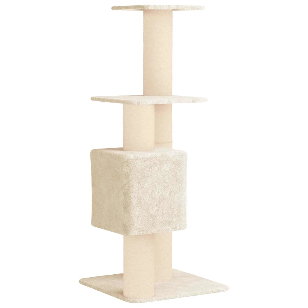 Albero per gatti con pali per graffiare in sisal Crema 137 cm 42033054