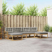 Set di divani da esterno 6 pz Bianco e Grigio Chiaro 3386830