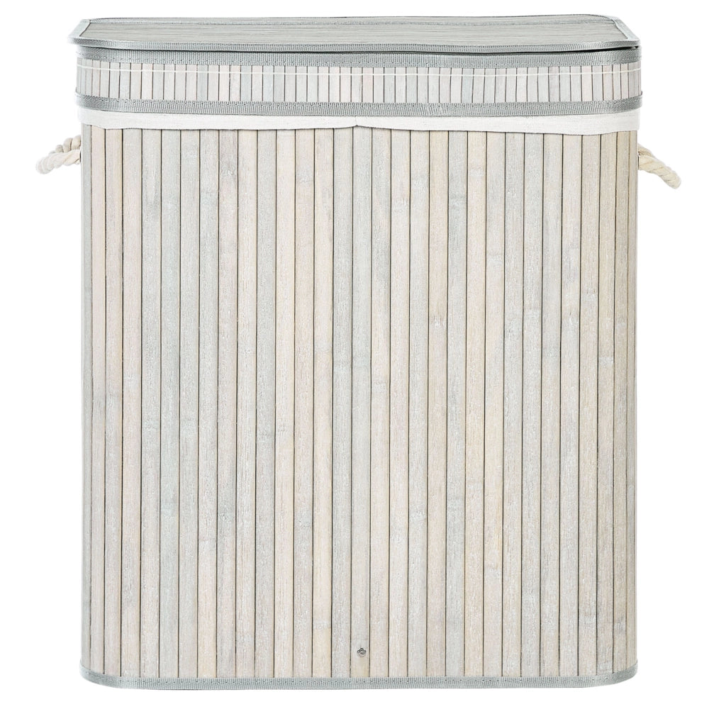 Cestino portaoggetti in bambù grigio con coperchio Cestino per biancheria Accessori pratici lavanderia bucato