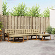 Set di divani da esterno con cuscino 6 pcs Naturale e Beige
