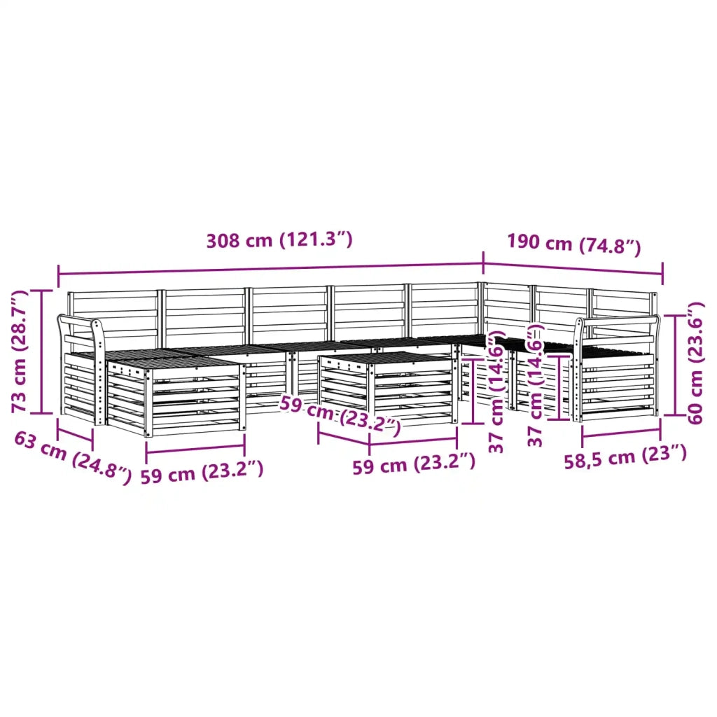 Set divani Legno di Acacia Massello 3392354