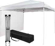 Gazebo 3x3 Pieghevole Impermeabile Con 1 Parete Laterale, Struttura Resistente, Richiudibile a Fisarmonica, Con Sacca Per il Trasporto, Telo in Poliestere 160 gr/mq | Gazebo Pop-up