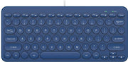 Tastiera da scrivania e portatile con tasti a contatto, silenziosi, rotondi (blu)