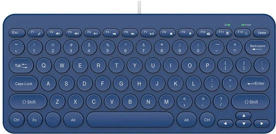 Tastiera da scrivania e portatile con tasti a contatto, silenziosi, rotondi (blu)