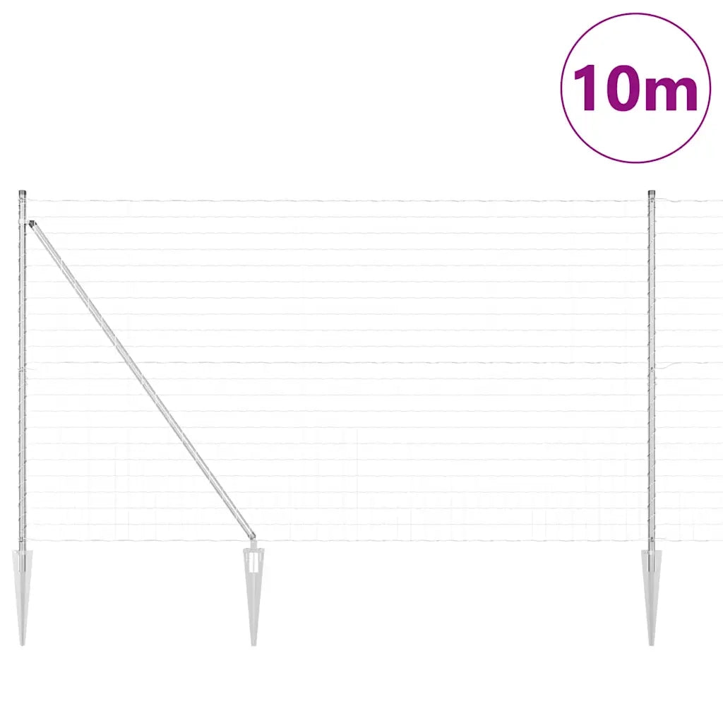 Recinzione da Giardino | Recinzione con Posto Argento 1,5 x 10 m Acciaio