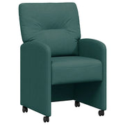 Sedie da Pranzo con Ruote 2 pz | Sedie da cucina Verde scuro 57 x 67 x 95 cm