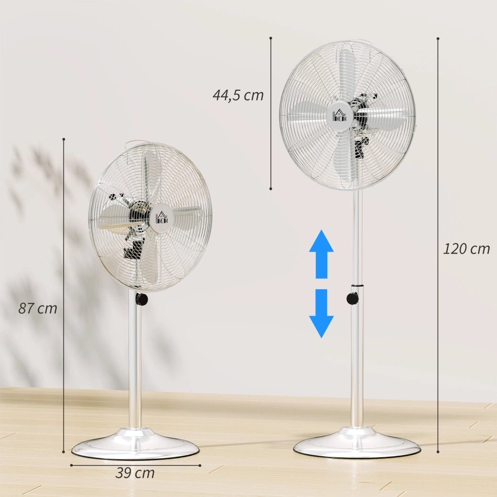 Ventilatore da pavimento regolabile ¨C Zephmum ¨C Argento 50W 87-120cm 3 velocita'