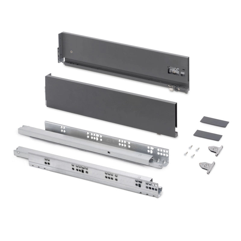 Cassetto esterno Vertex con regolazione 3D altezza 178mm, 60kg, profondità 500mm, Acciaio, Verniciato bianco