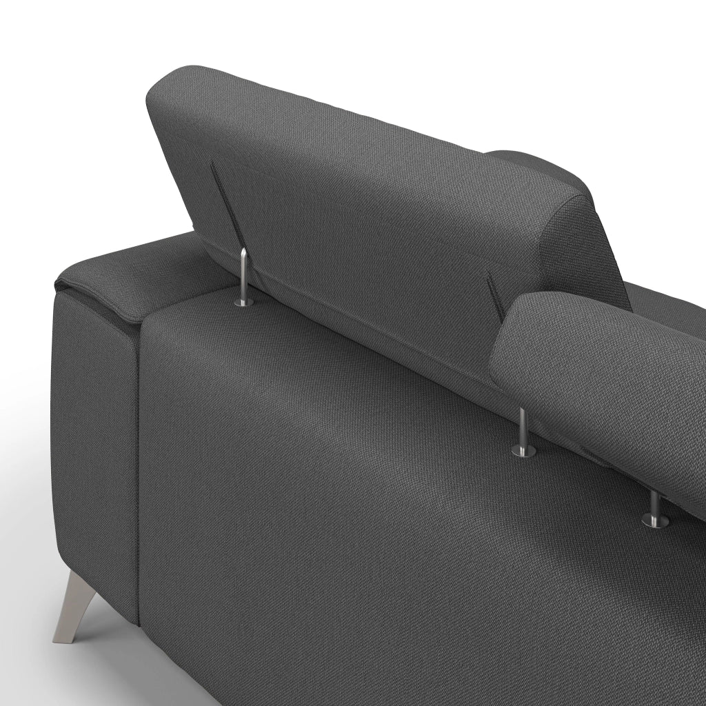 Fusion Divano con 3 sedute allungabili in tessuto smacchiabile T05 260 cm antracite