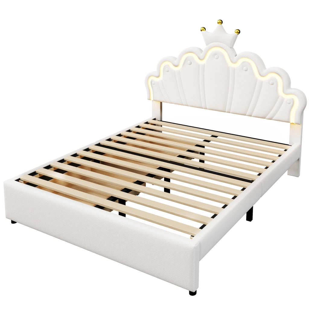 letto imbottito pu bianco 140 x 200 cm