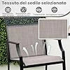 Set di 2 Sedie da Giardino, Poltrona da Bar per Patio, Sedie da Pranzo Altezza con Poggiapiedi e Braccioli, con Gambe in Metallo, Portata 180 kg, 66 x 62 x 114 cm (CaffÃ¨)