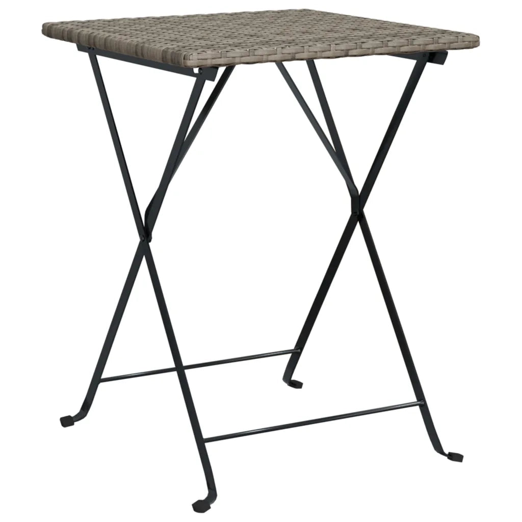 Tavolo Pieghevole da BistrÃ² Grigio 55x54x71 cm Polyrattan
