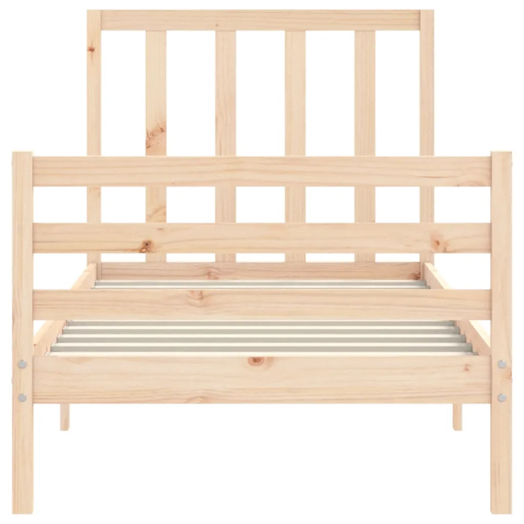 Giroletto con Testiera Small Single-Struttura Letto in Legno Massello 940738
