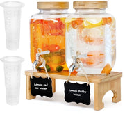 Dispensatore di Bevande in Vetro - 8 Litri - Ideale per Feste - Perfetto per Matrimoni e Feste di Compleanno