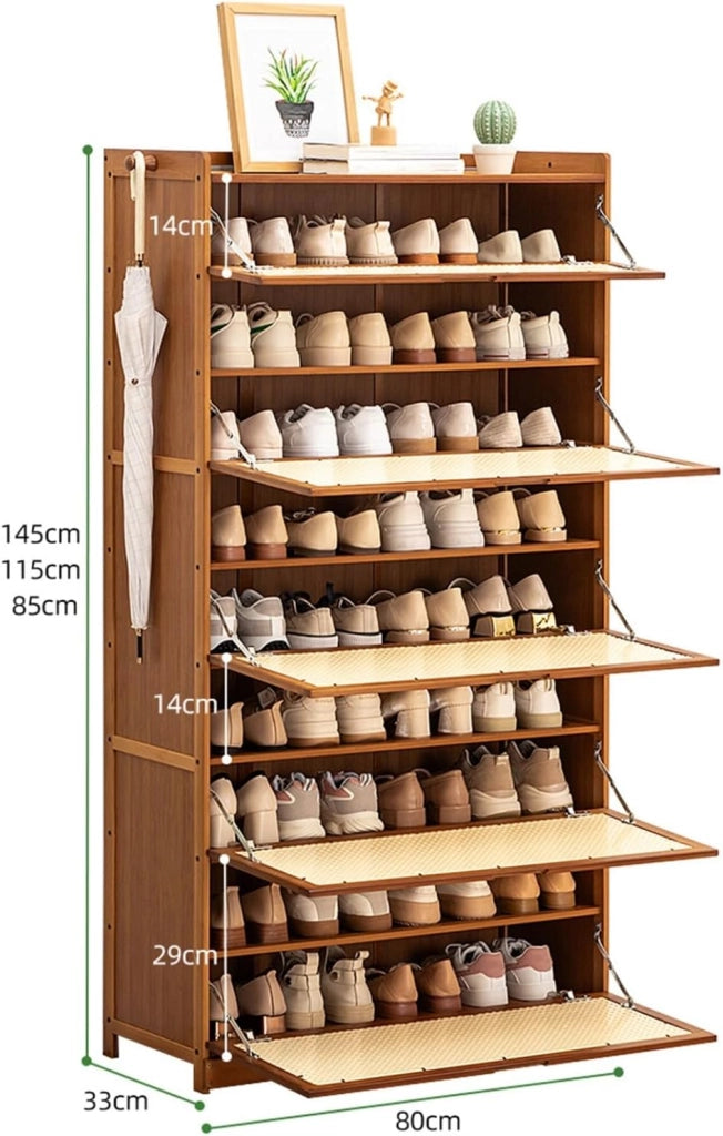 scarpiera Scarpiera per Bicchiere, scarpiera con Gancio, scaffale per Porta d'uso, scaffale per Scarpe in Legno Multi-Livello di Grande capacità, scarpiera per corridoio, Porta a Rete