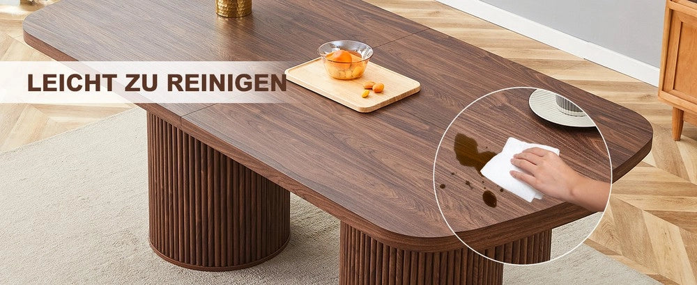 Tavolo da Pranzo Ovale con Piano MDF Effetto Legno ¨C MINIMAL ¨C Design Moderno