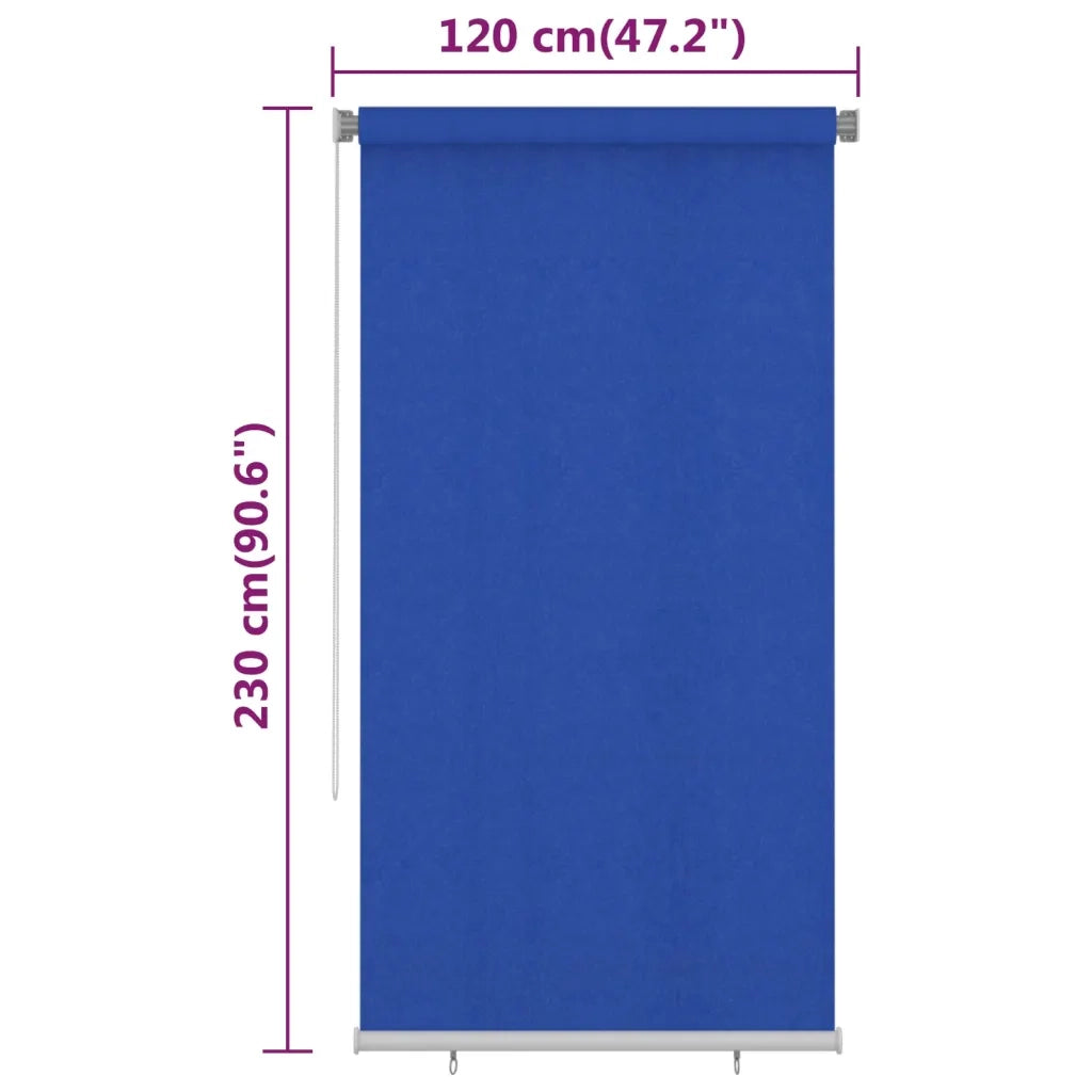 Tenda a Rullo per Esterni 125(L)x230(A) cm Blu HDPE 312851