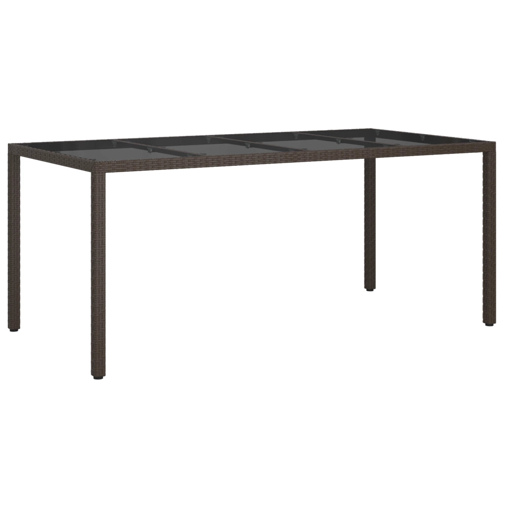 Tavolo da giardino marrone 190x90x75 cm polyrattan