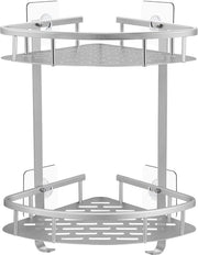 Sostegno angolare per bagno - Spaziale - 1 pezzo - Alluminio - 22x22x36,5 cm