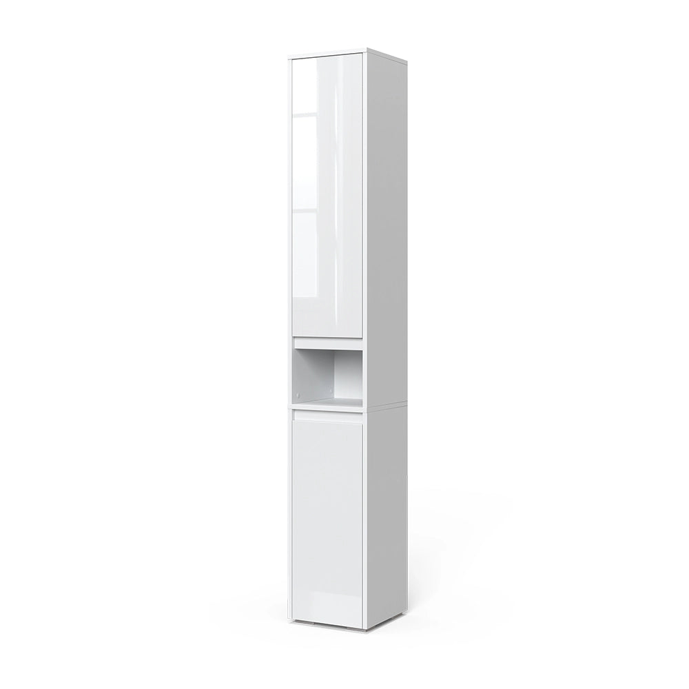 Vicco Armadio per il bagno Bianco 30.2 x 191.5 cm con ante e vano a giorno