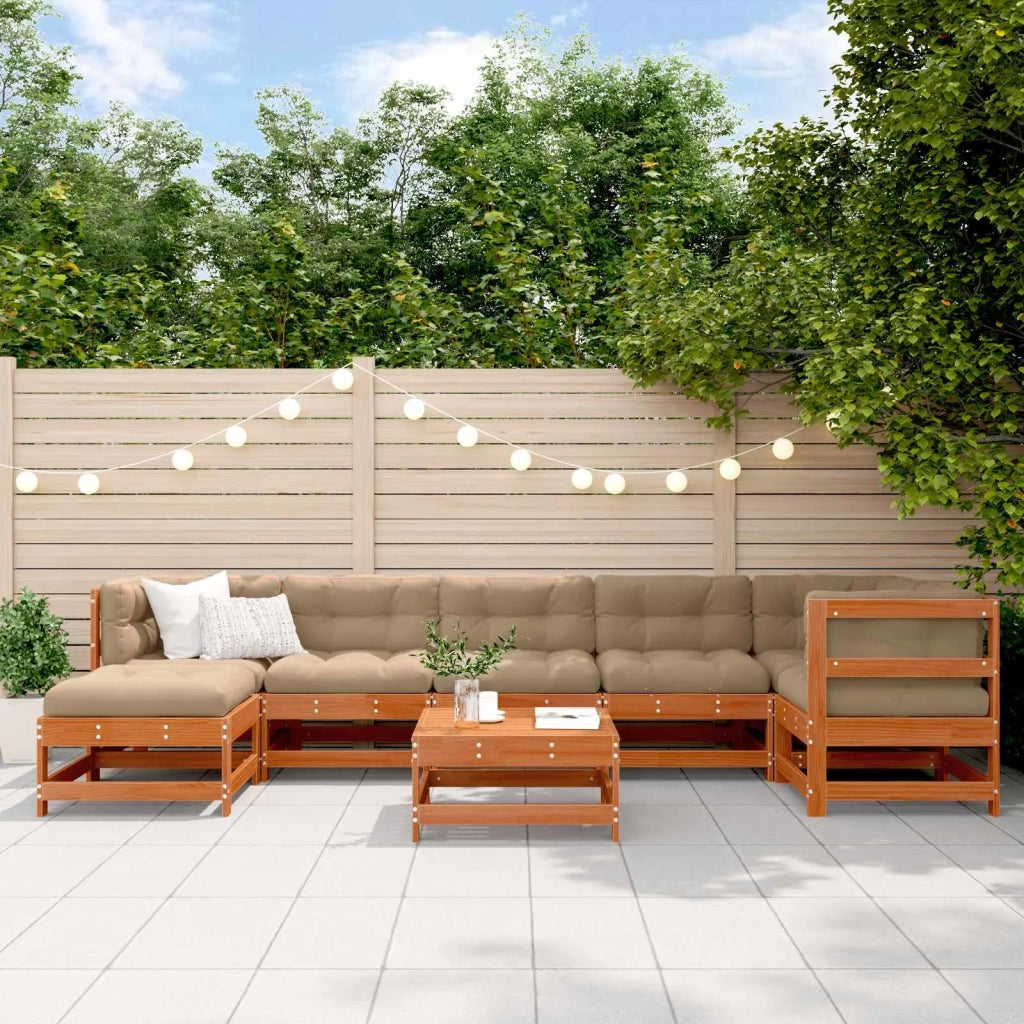 Set Lounge da Giardino 8 pcs Marrone Cerato