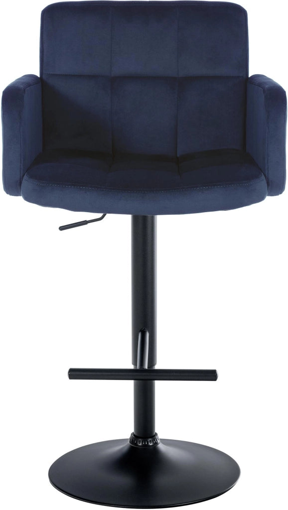 Set di 2 sgabelli da bar Los Angeles in velluto blu,nero