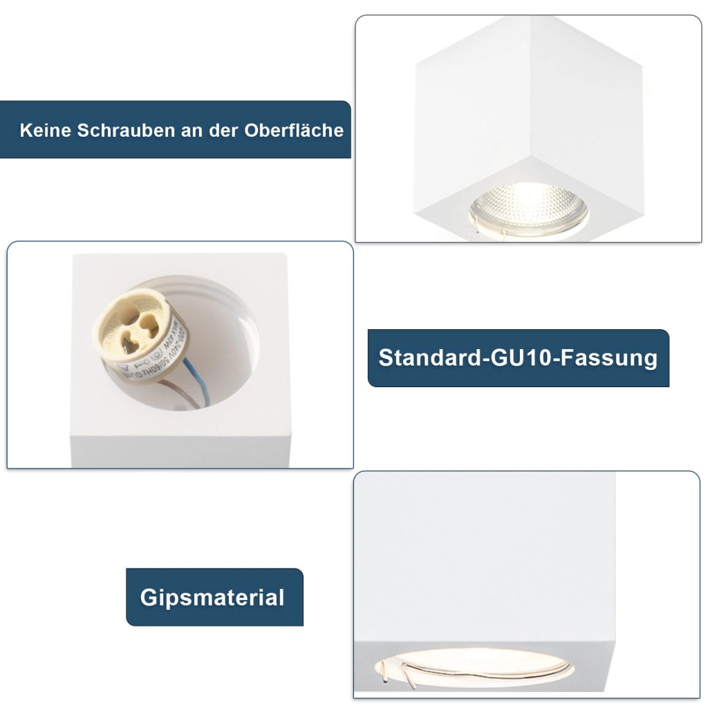 ZMH Lampada da soffitto plafoniera LED bianca GU10 faretto da incasso per soggiorno interno