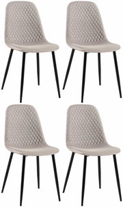 Set di 4 sedie Giverny grigio,Tessuto