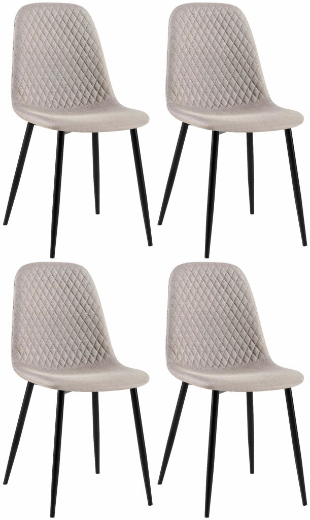 Set di 4 sedie Giverny grigio,Tessuto
