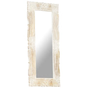 Specchio Bianco 110x50 cm in Legno Massello di Mango 321634